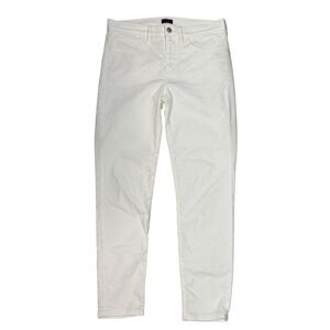 J.Crew Re-Imagined Fair Trade White Corduroy High Rise Slim Fit Pants 28